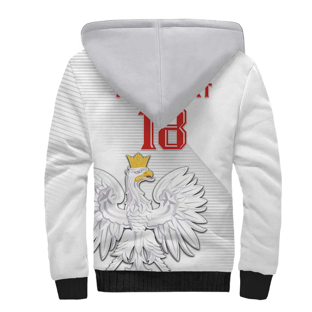 Custom Poland Football Sherpa Hoodie Bialo-Czerwoni Go Champion