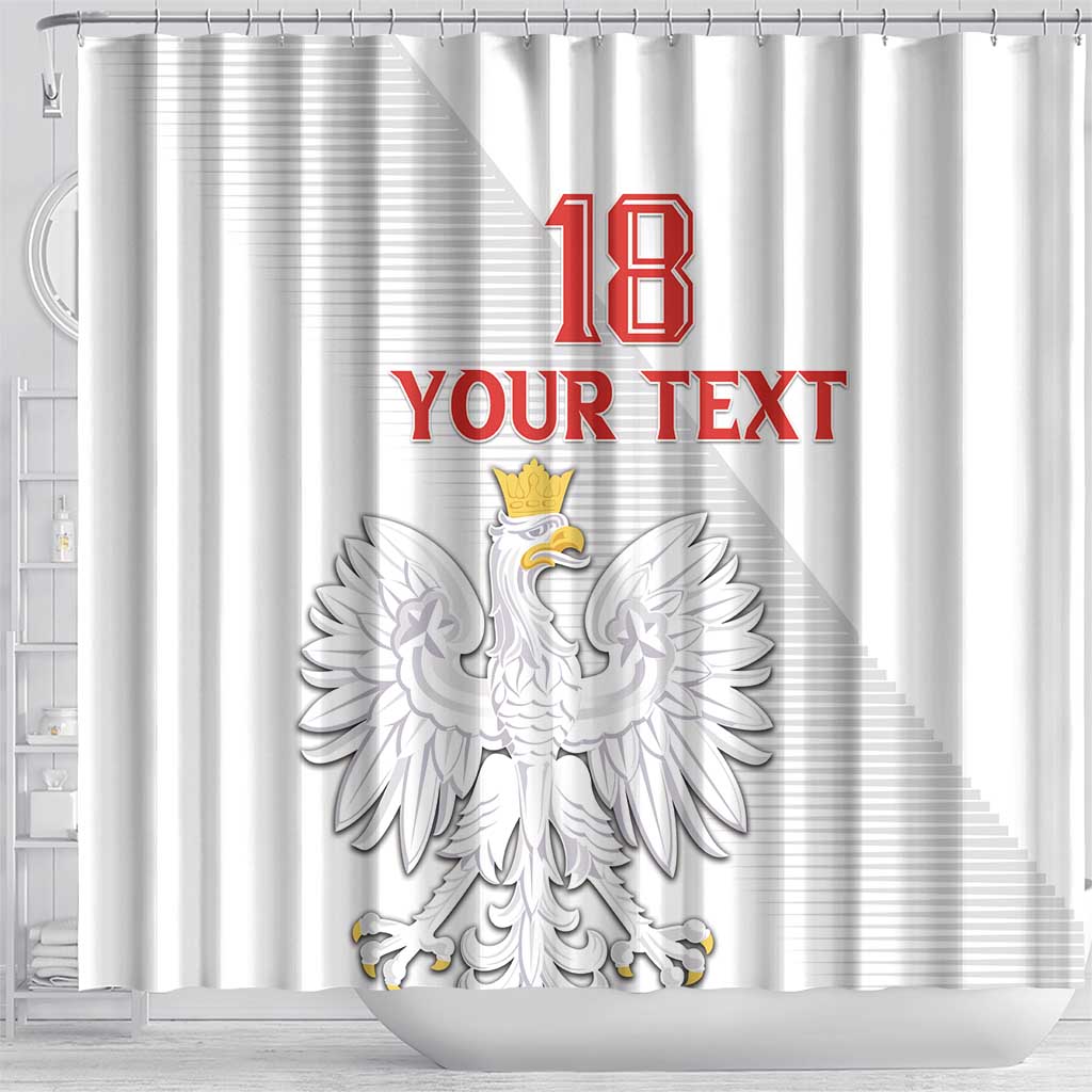 Custom Poland Football Shower Curtain Bialo-Czerwoni Go Champion