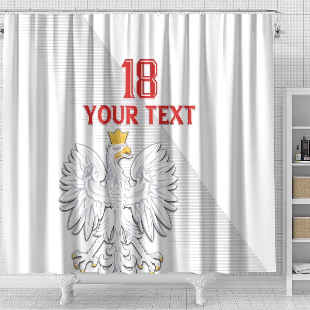 Custom Poland Football Shower Curtain Bialo-Czerwoni Go Champion