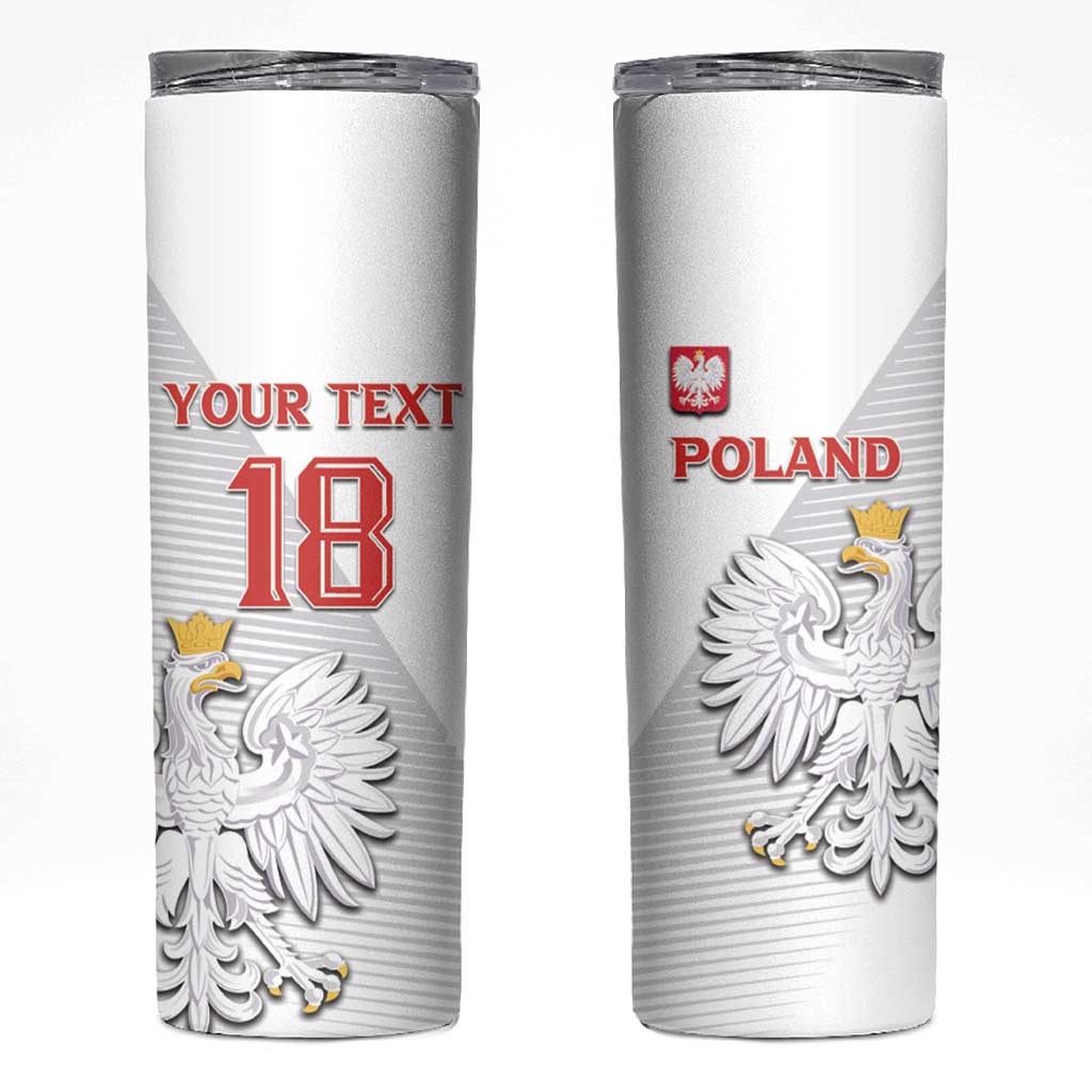 Custom Poland Football Skinny Tumbler Bialo-Czerwoni Go Champion
