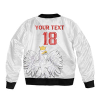 Custom Poland Football Sleeve Zip Bomber Jacket Bialo-Czerwoni Go Champion