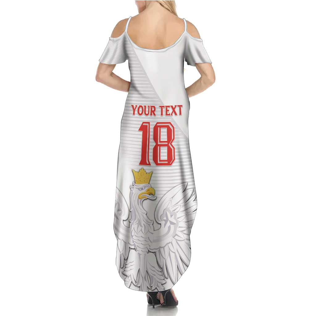 Custom Poland Football Summer Maxi Dress Bialo-Czerwoni Go Champion