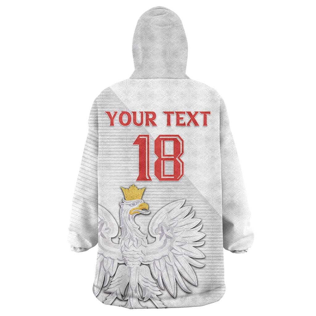 Custom Poland Football Wearable Blanket Hoodie Bialo-Czerwoni Go Champion