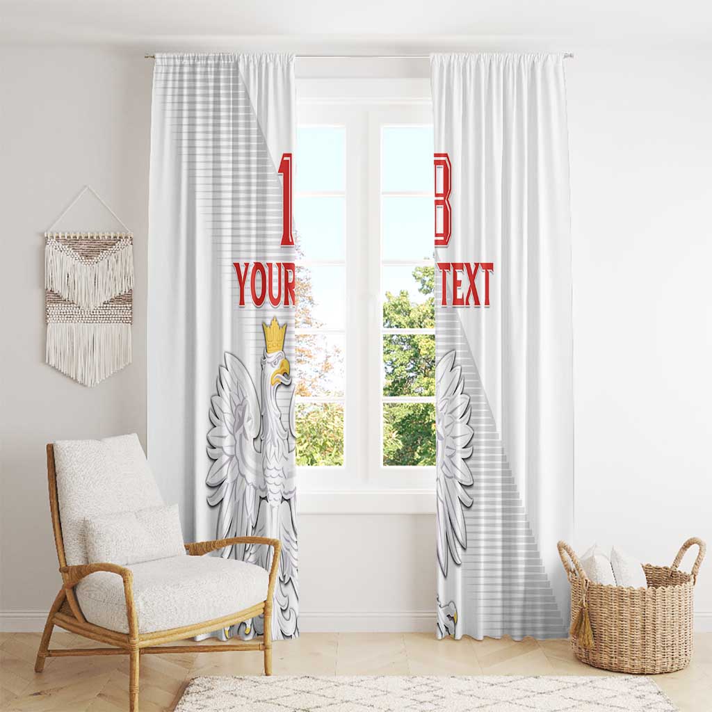 Custom Poland Football Window Curtain Bialo-Czerwoni Go Champion