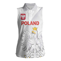 Custom Poland Football Women Sleeveless Polo Shirt Bialo-Czerwoni Go Champion