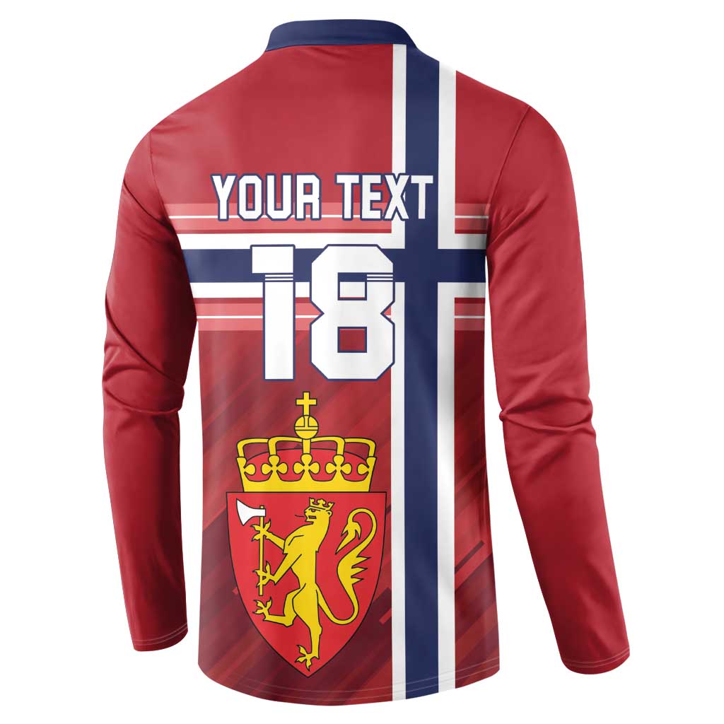 Custom Norway Football Button Sweatshirt Norges Herrelandslag i Fotball