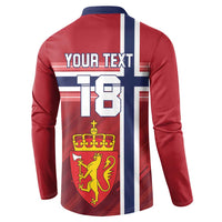 Custom Norway Football Button Sweatshirt Norges Herrelandslag i Fotball