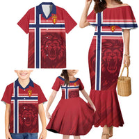 Custom Norway Football Family Matching Mermaid Dress and Hawaiian Shirt Norges Herrelandslag i Fotball