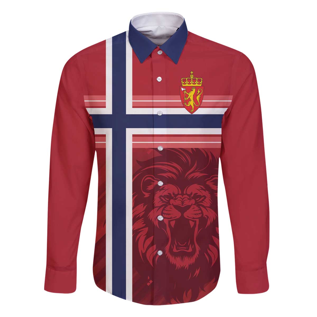 Custom Norway Football Family Matching Off The Shoulder Long Sleeve Dress and Hawaiian Shirt Norges Herrelandslag i Fotball
