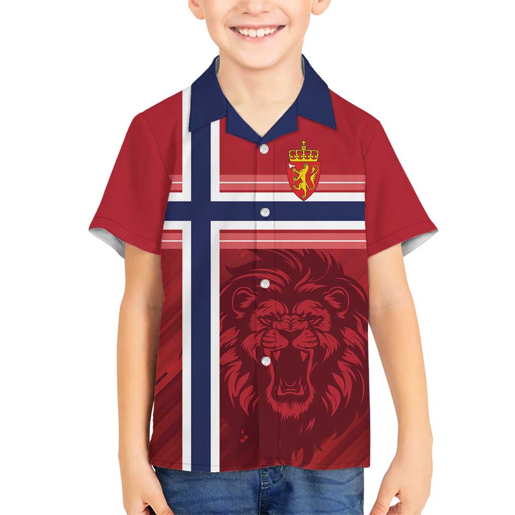 Custom Norway Football Family Matching Off Shoulder Maxi Dress and Hawaiian Shirt Norges Herrelandslag i Fotball