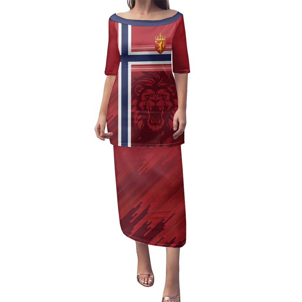 Custom Norway Football Family Matching Puletasi and Hawaiian Shirt Norges Herrelandslag i Fotball