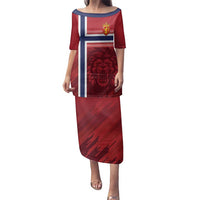 Custom Norway Football Family Matching Puletasi and Hawaiian Shirt Norges Herrelandslag i Fotball