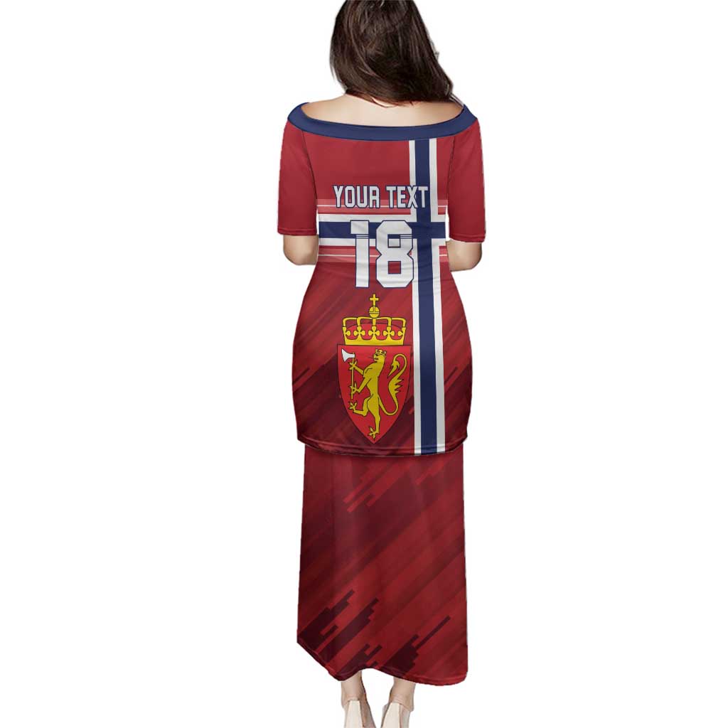 Custom Norway Football Family Matching Puletasi and Hawaiian Shirt Norges Herrelandslag i Fotball