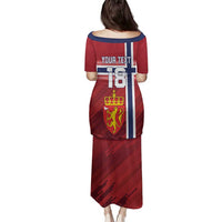 Custom Norway Football Family Matching Puletasi and Hawaiian Shirt Norges Herrelandslag i Fotball