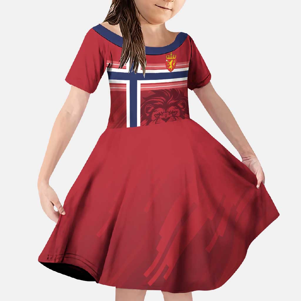Custom Norway Football Family Matching Short Sleeve Bodycon Dress and Hawaiian Shirt Norges Herrelandslag i Fotball