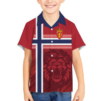 Custom Norway Football Family Matching Short Sleeve Bodycon Dress and Hawaiian Shirt Norges Herrelandslag i Fotball