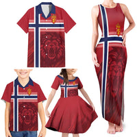 Custom Norway Football Family Matching Tank Maxi Dress and Hawaiian Shirt Norges Herrelandslag i Fotball