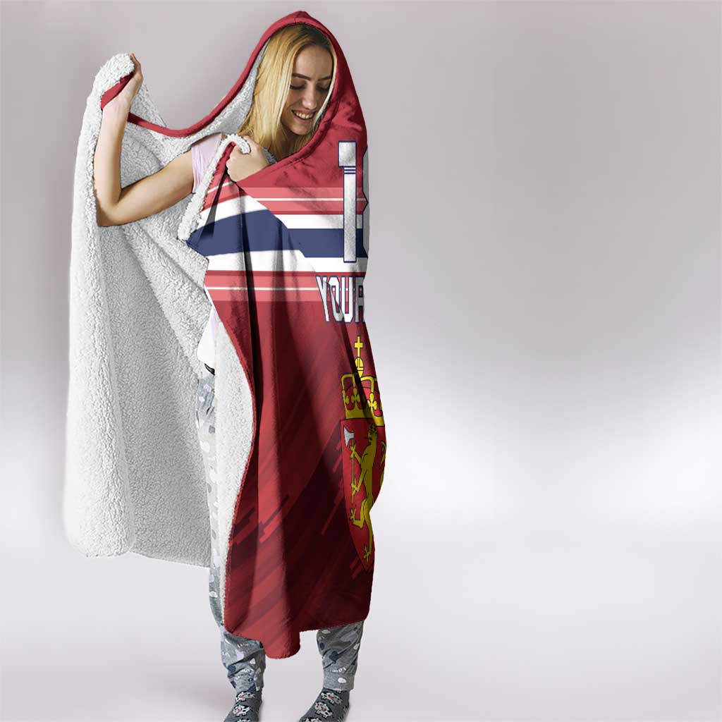 Custom Norway Football Hooded Blanket Norges Herrelandslag i Fotball