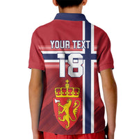 Custom Norway Football Kid Polo Shirt Norges Herrelandslag i Fotball