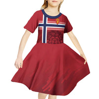 Custom Norway Football Kid Short Sleeve Dress Norges Herrelandslag i Fotball
