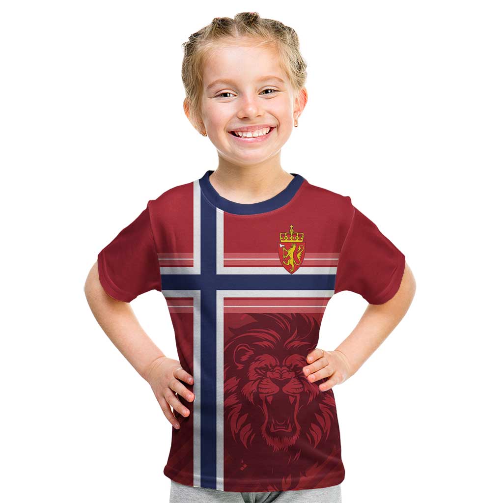 Custom Norway Football Kid T Shirt Norges Herrelandslag i Fotball