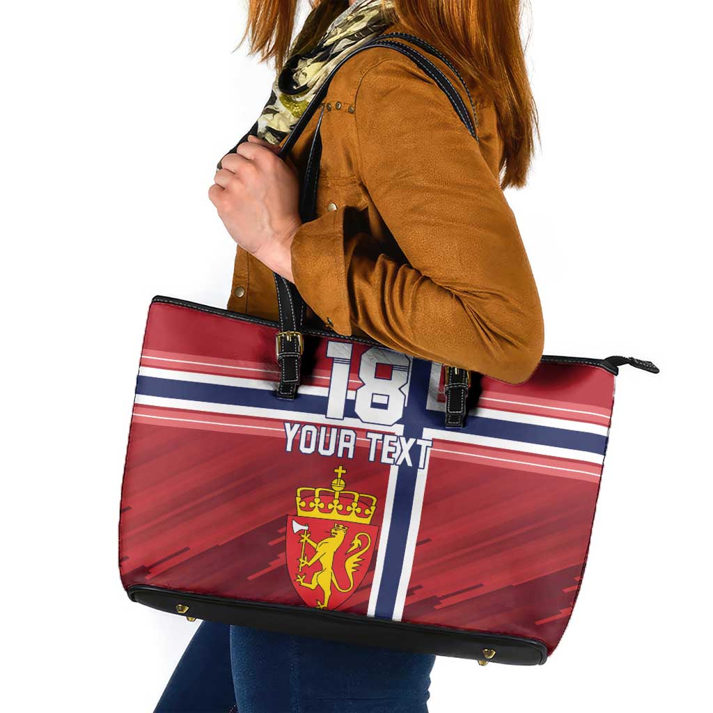 Custom Norway Football Leather Tote Bag Norges Herrelandslag i Fotball