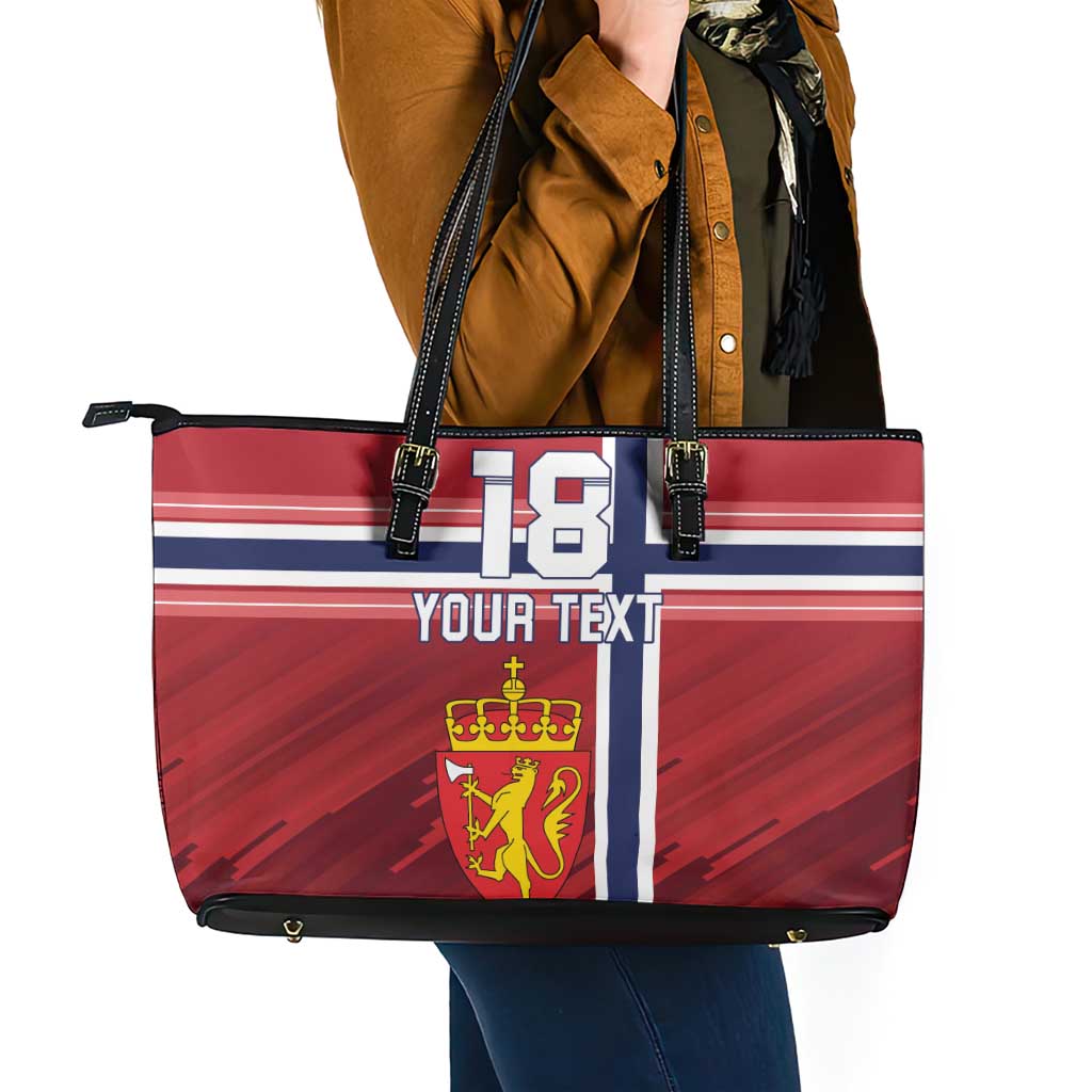 Custom Norway Football Leather Tote Bag Norges Herrelandslag i Fotball