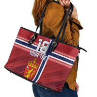 Custom Norway Football Leather Tote Bag Norges Herrelandslag i Fotball