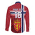 Custom Norway Football Long Sleeve Button Shirt Norges Herrelandslag i Fotball