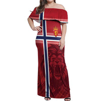 Custom Norway Football Off Shoulder Maxi Dress Norges Herrelandslag i Fotball