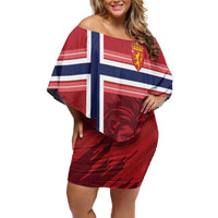 Custom Norway Football Off Shoulder Short Dress Norges Herrelandslag i Fotball