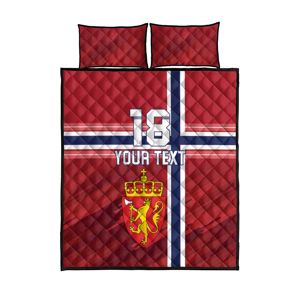 Custom Norway Football Quilt Bed Set Norges Herrelandslag i Fotball