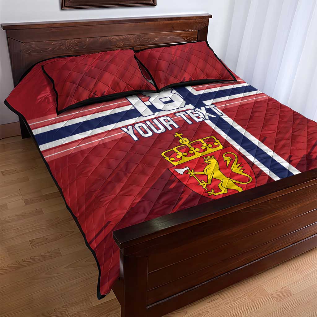 Custom Norway Football Quilt Bed Set Norges Herrelandslag i Fotball