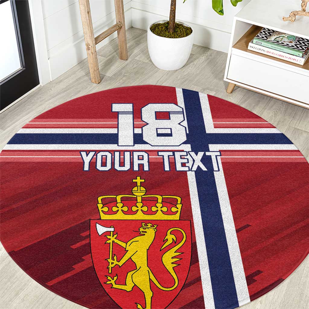 Custom Norway Football Round Carpet Norges Herrelandslag i Fotball