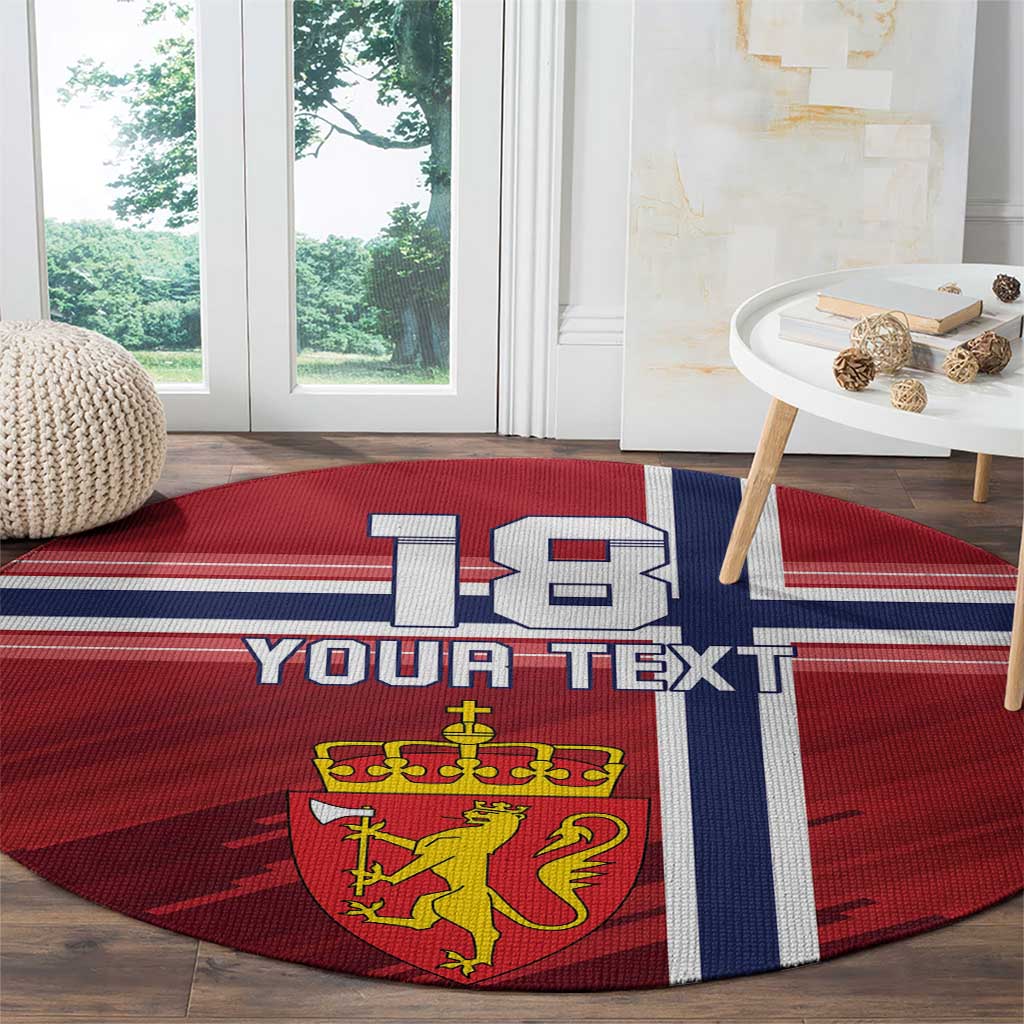 Custom Norway Football Round Carpet Norges Herrelandslag i Fotball