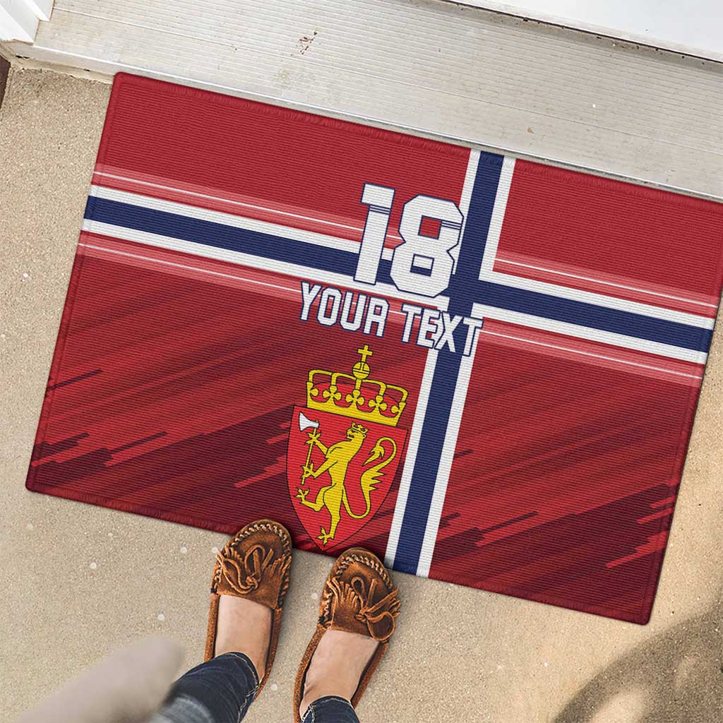 Custom Norway Football Rubber Doormat Norges Herrelandslag i Fotball