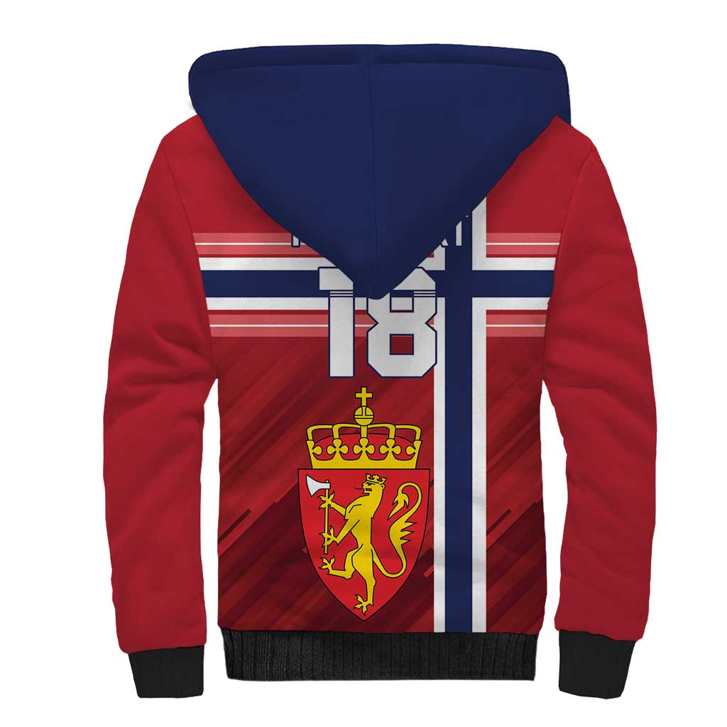 Custom Norway Football Sherpa Hoodie Norges Herrelandslag i Fotball