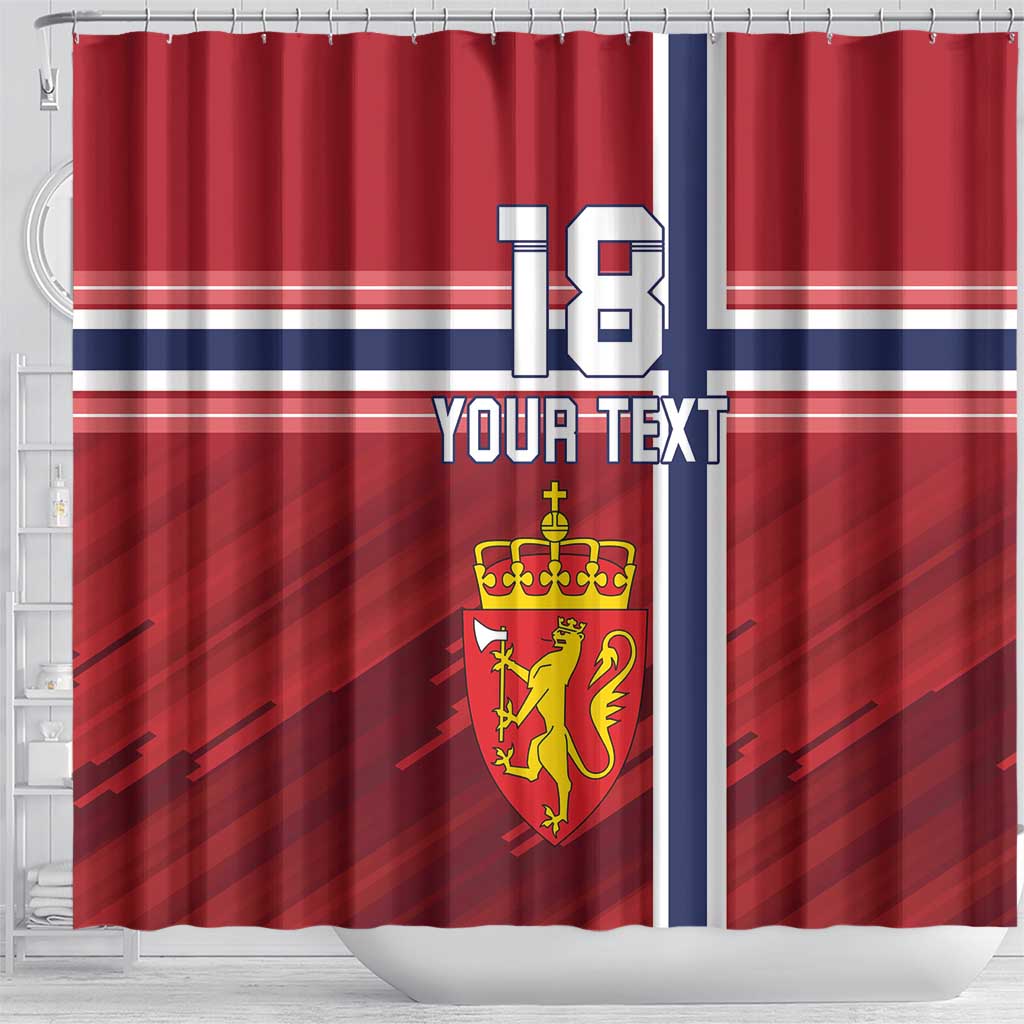 Custom Norway Football Shower Curtain Norges Herrelandslag i Fotball