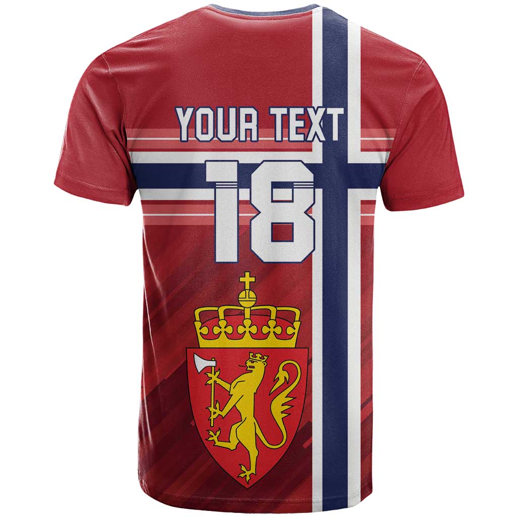 Custom Norway Football T Shirt Norges Herrelandslag i Fotball