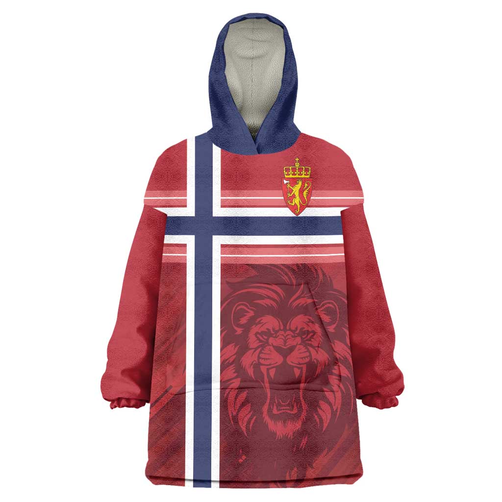 Custom Norway Football Wearable Blanket Hoodie Norges Herrelandslag i Fotball