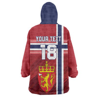 Custom Norway Football Wearable Blanket Hoodie Norges Herrelandslag i Fotball