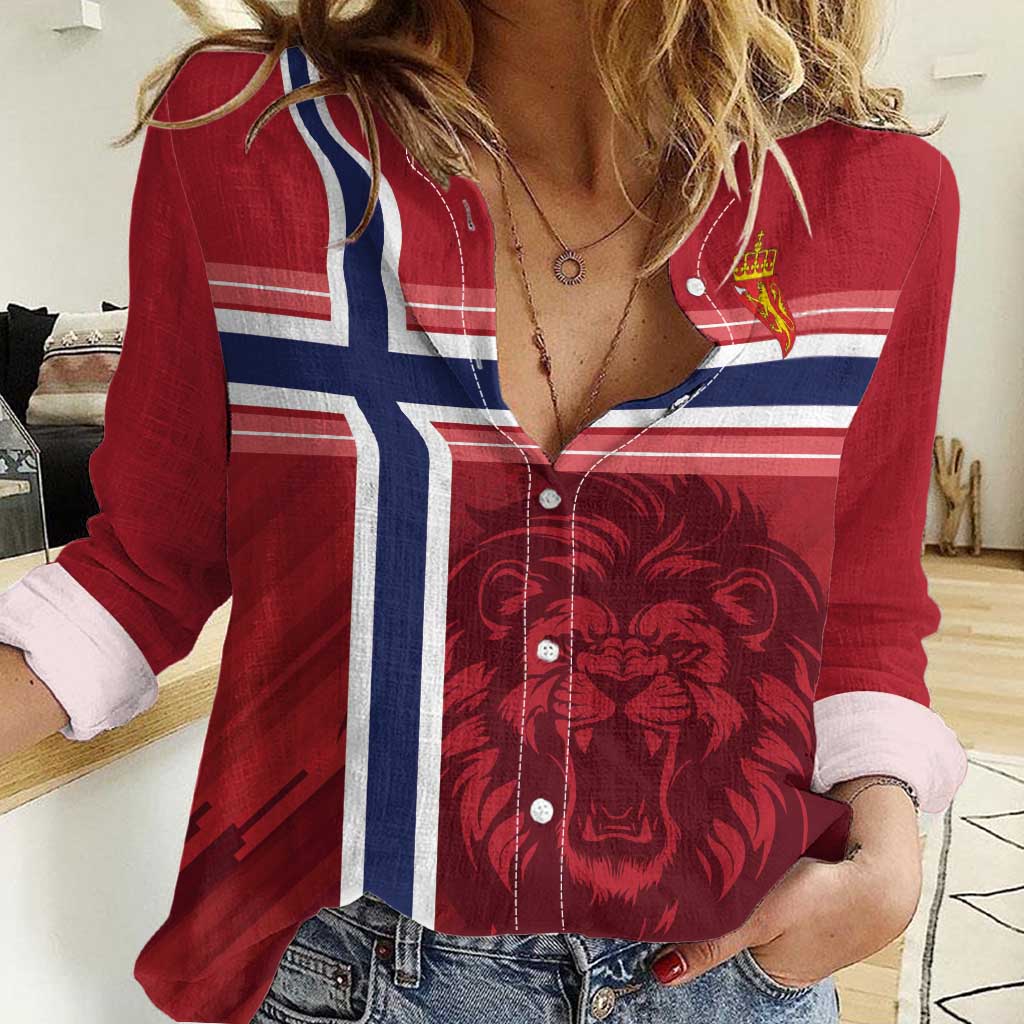 Custom Norway Football Women Casual Shirt Norges Herrelandslag i Fotball