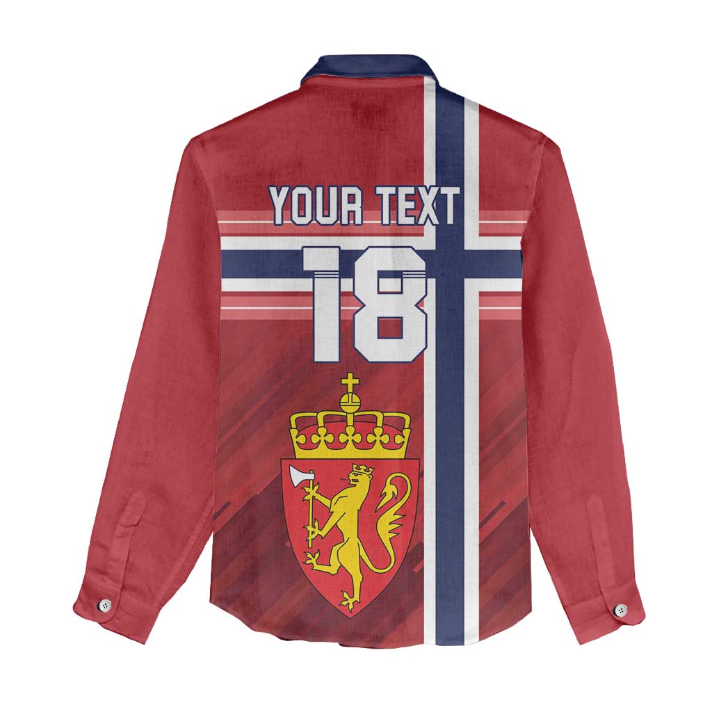Custom Norway Football Women Casual Shirt Norges Herrelandslag i Fotball