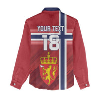 Custom Norway Football Women Casual Shirt Norges Herrelandslag i Fotball