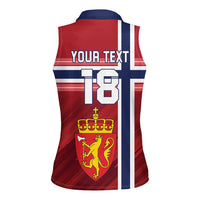 Custom Norway Football Women Sleeveless Polo Shirt Norges Herrelandslag i Fotball