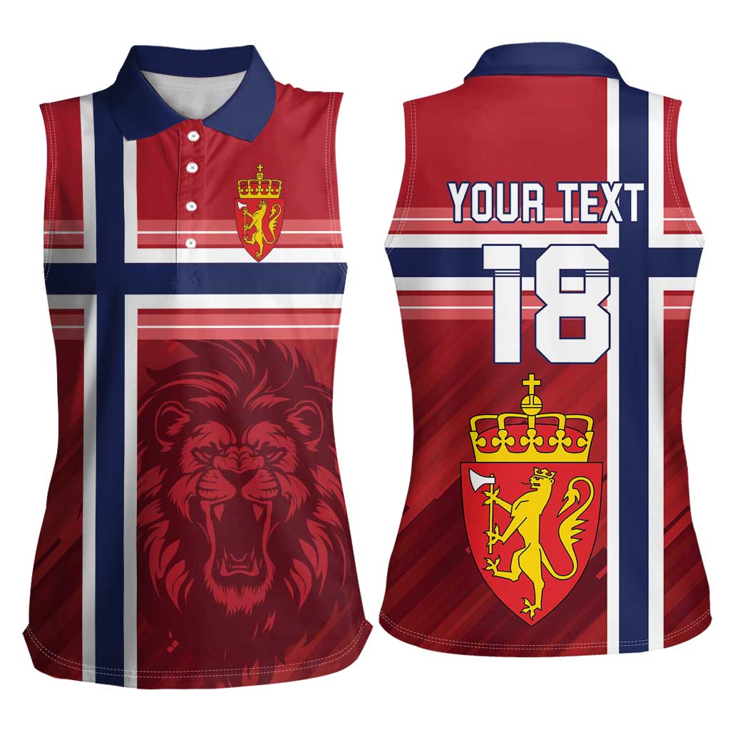 Custom Norway Football Women Sleeveless Polo Shirt Norges Herrelandslag i Fotball