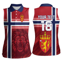 Custom Norway Football Women Sleeveless Polo Shirt Norges Herrelandslag i Fotball