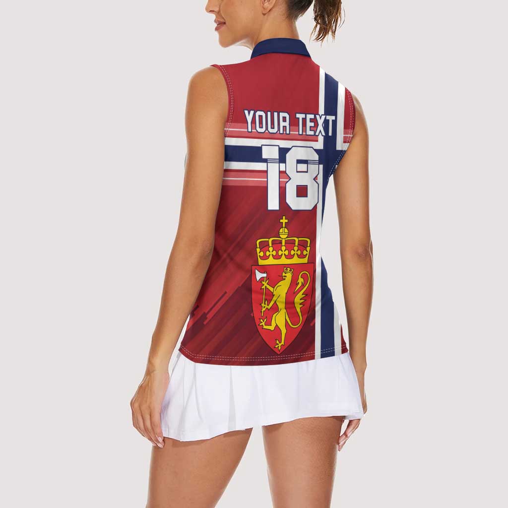 Custom Norway Football Women Sleeveless Polo Shirt Norges Herrelandslag i Fotball