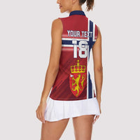 Custom Norway Football Women Sleeveless Polo Shirt Norges Herrelandslag i Fotball