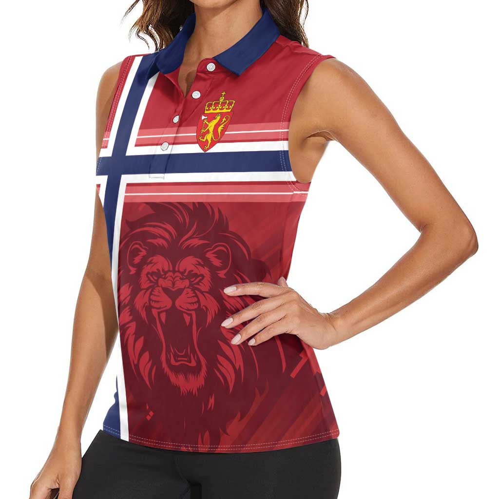 Custom Norway Football Women Sleeveless Polo Shirt Norges Herrelandslag i Fotball